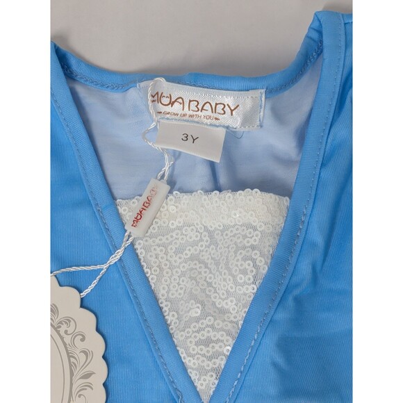 Princess Elsa Inspired Girl's Casual Dress Size 3T Blue Daily Disney Park Wear - Picture 3 of 9